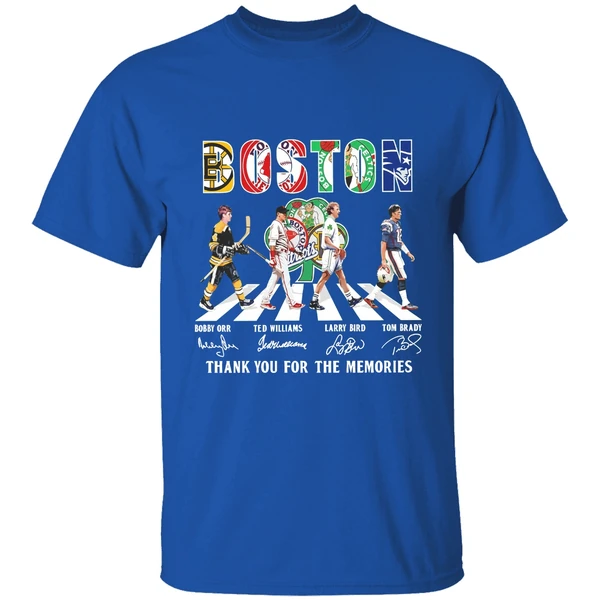 Boston Sports Bobby Orr Ted Williams Larry Bird Tom Brady Thank You For The Memories Shirt - Image 8