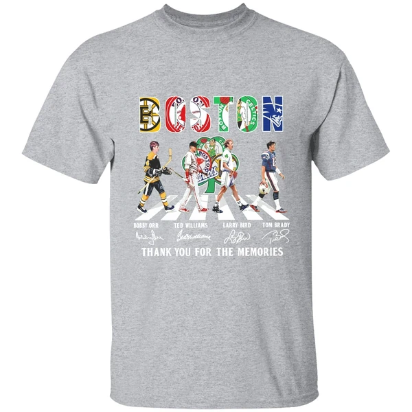 Boston Sports Bobby Orr Ted Williams Larry Bird Tom Brady Thank You For The Memories Shirt - Image 9