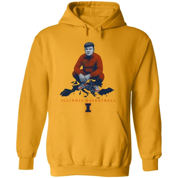 Bradimir Brad Underwood Coach Illinois Fighting Illini Basketball Maps Hoodie