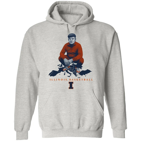 Bradimir Brad Underwood Coach Illinois Fighting Illini Basketball Maps Hoodie - Image 9