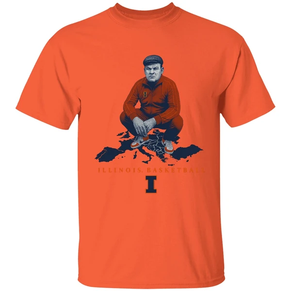 Bradimir Brad Underwood Coach Illinois Fighting Illini Basketball Maps Shirt - Image 3
