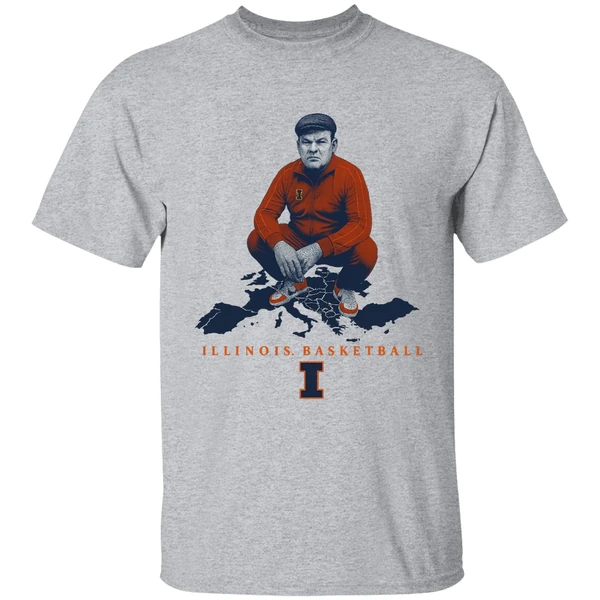 Bradimir Brad Underwood Coach Illinois Fighting Illini Basketball Maps Shirt - Image 6