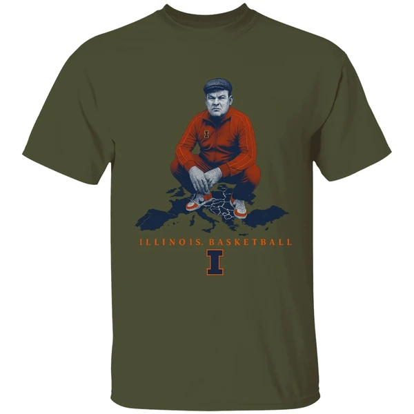 Bradimir Brad Underwood Coach Illinois Fighting Illini Basketball Maps Shirt - Image 9