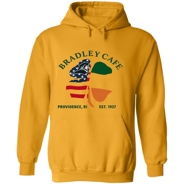 Bradley Cafe Providence Ri Est 1937 Shamrock Usa Ireland Flag Hoodie