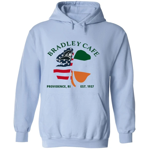 Bradley Cafe Providence Ri Est 1937 Shamrock Usa Ireland Flag Hoodie - Image 4