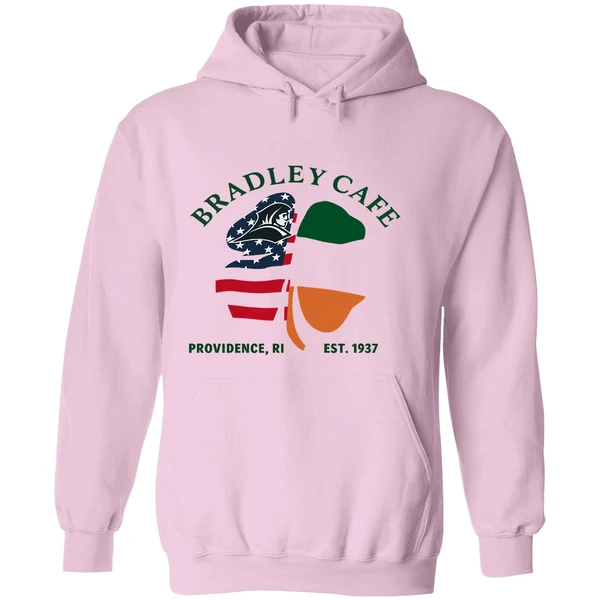 Bradley Cafe Providence Ri Est 1937 Shamrock Usa Ireland Flag Hoodie - Image 5