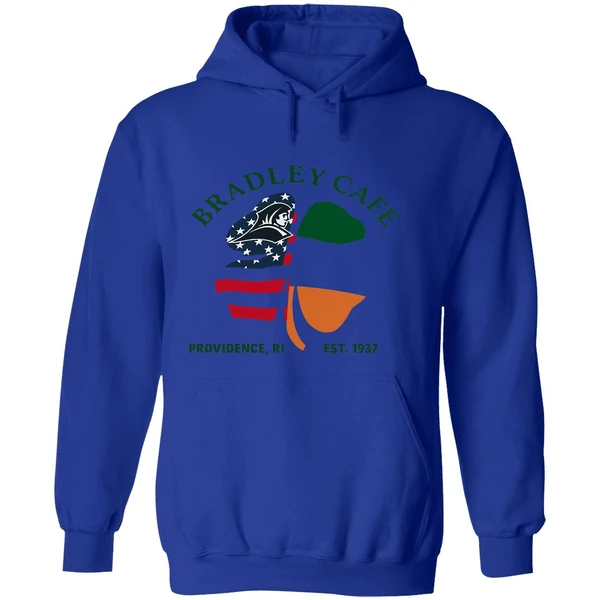 Bradley Cafe Providence Ri Est 1937 Shamrock Usa Ireland Flag Hoodie - Image 7