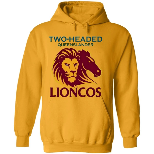 Brisbane Lions And Brisbane Broncos Two Headed Queenslander Lioncos Hoodie