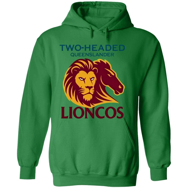 Brisbane Lions And Brisbane Broncos Two Headed Queenslander Lioncos Hoodie - Image 2