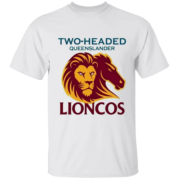Brisbane Lions And Brisbane Broncos Two Headed Queenslander Lioncos Shirt