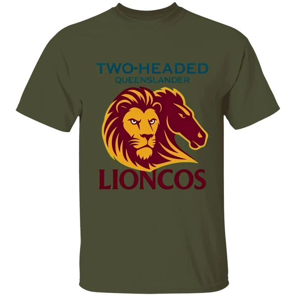 Brisbane Lions And Brisbane Broncos Two Headed Queenslander Lioncos Shirt - Image 9