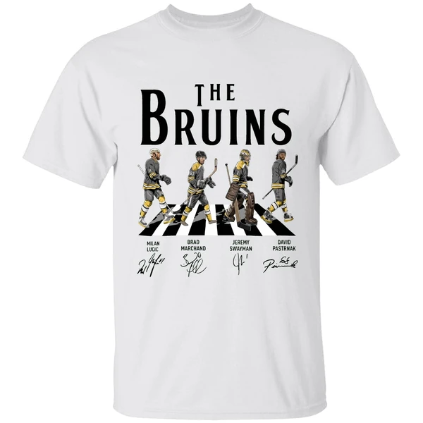 Bruins Walking Abbey Road Signatures Shirt