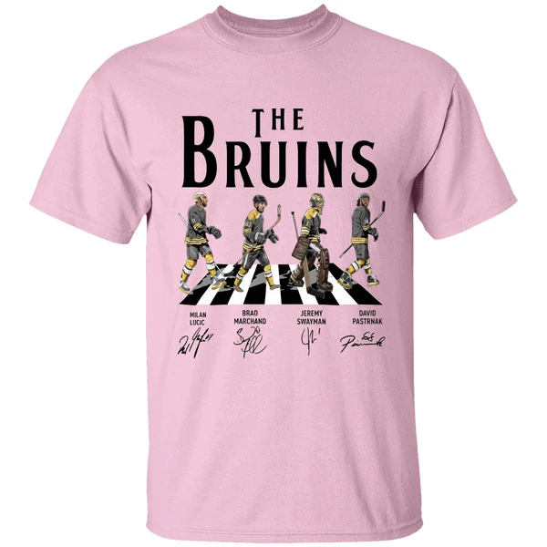 Bruins Walking Abbey Road Signatures Shirt - Image 2