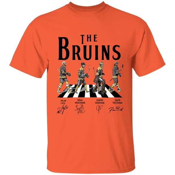 Bruins Walking Abbey Road Signatures Shirt - Image 3