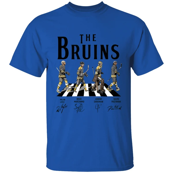 Bruins Walking Abbey Road Signatures Shirt - Image 5