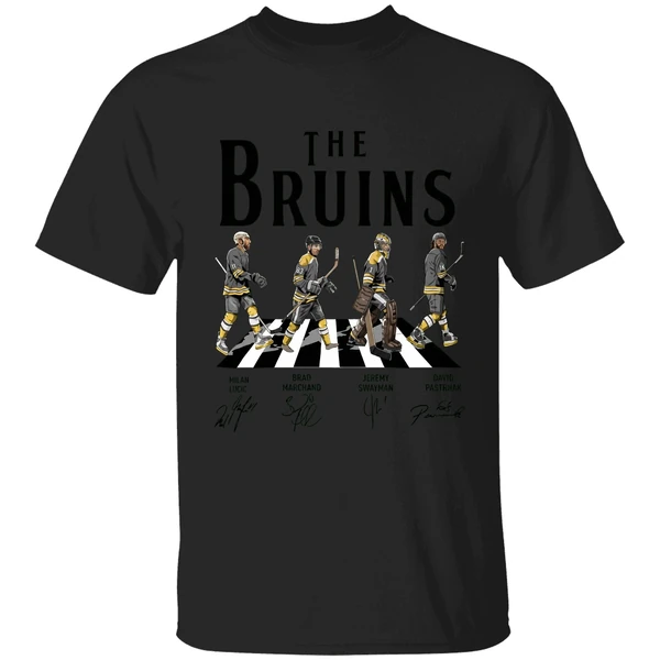 Bruins Walking Abbey Road Signatures Shirt - Image 7