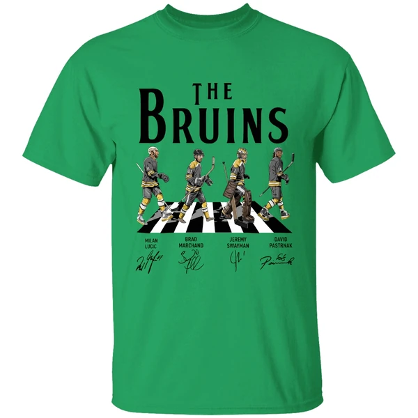 Bruins Walking Abbey Road Signatures Shirt - Image 8