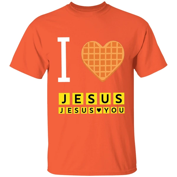 bryce-crawford-wearing-i-love-jesus-jesus-loves-you-waffle-house-shirt-orange