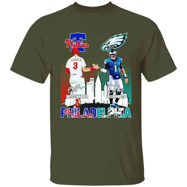 Bryce Harper And Jalen Hurts Philadelphia City Of The Champions Shirt - Image 3
