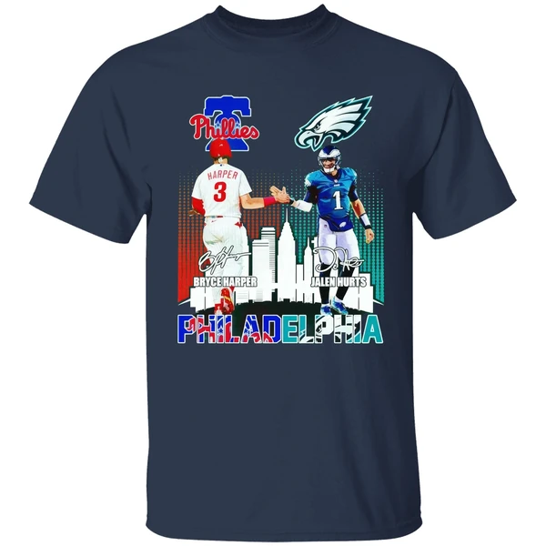 Bryce Harper And Jalen Hurts Philadelphia City Of The Champions Shirt - Image 4