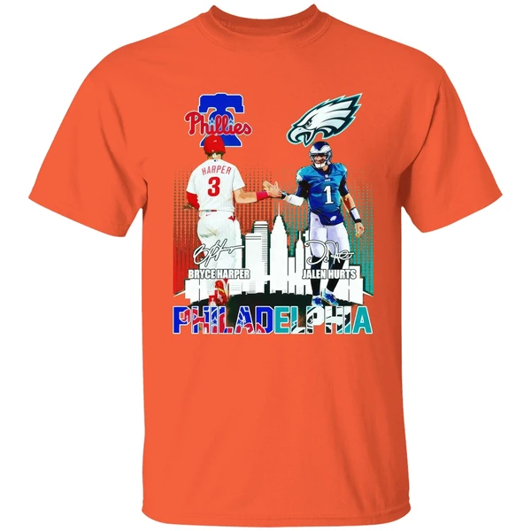 Bryce Harper And Jalen Hurts Philadelphia City Of The Champions Shirt - Image 5