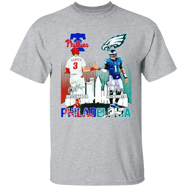 Bryce Harper And Jalen Hurts Philadelphia City Of The Champions Shirt - Image 8