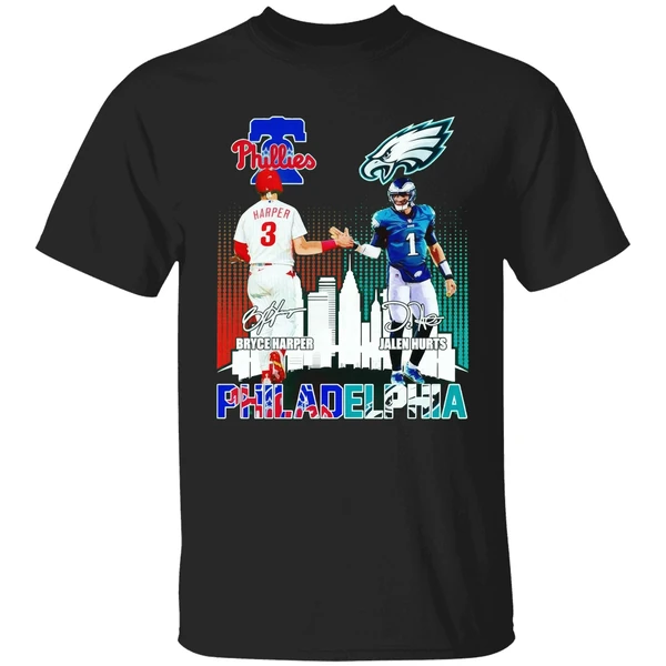 Bryce Harper And Jalen Hurts Philadelphia City Of The Champions Shirt - Image 9