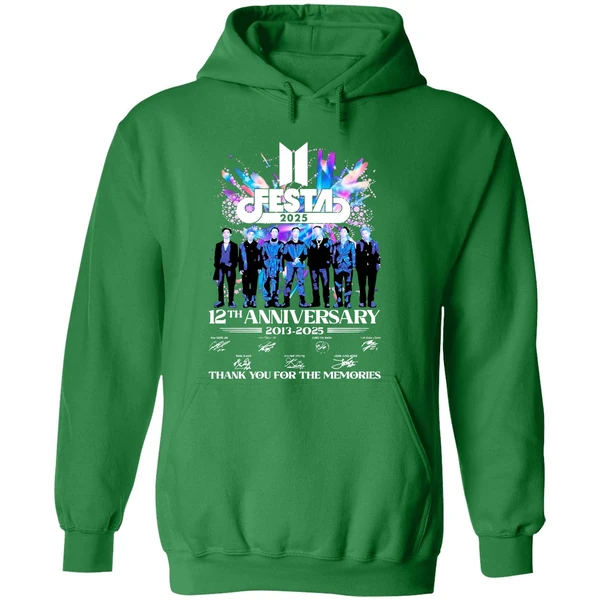 Bts Festa 2025 12th Anniversary 2013 2025 Signature Thank You For The Memories Hoodie - Image 2