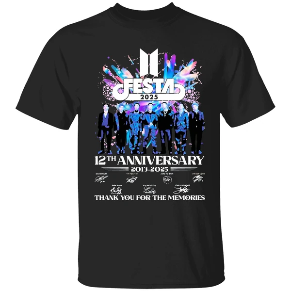 Bts Festa 2025 12th Anniversary 2013 2025 Signature Thank You For The Memories Shirt