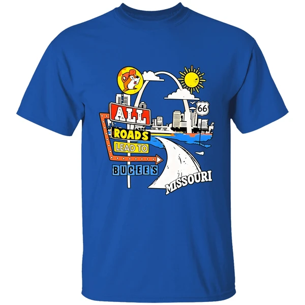 Buc Ees Missouri Route 66 All Reads Lead To Buc Ees Shirt - Image 8
