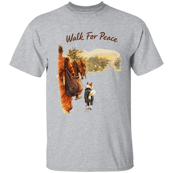 buddhist monk walk for peace vintage 2026 shirt sportgrey