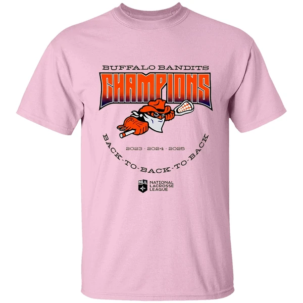 Buffalo Bandits Back To Back To Back Nll Champions 2025 Shirt Buffalo Bandits Back To Back To Back Nll Champions 2025 Shirt