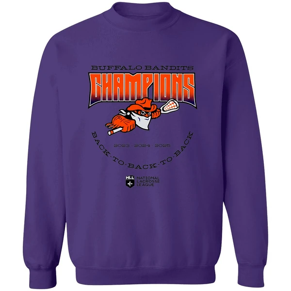 Buffalo Bandits Back To Back To Back Nll Champions 2025 Sweashirt - Image 7