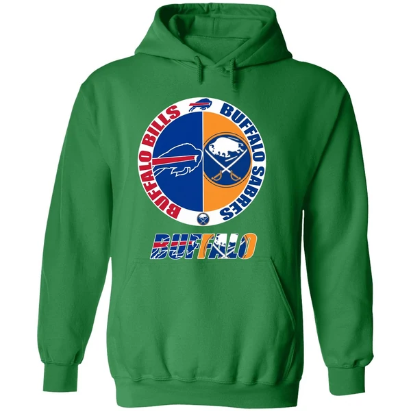 Buffalo Bills And Buffalo Sabres Logo Hoodie - Image 2