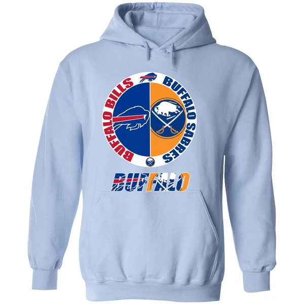 Buffalo Bills And Buffalo Sabres Logo Hoodie - Image 4