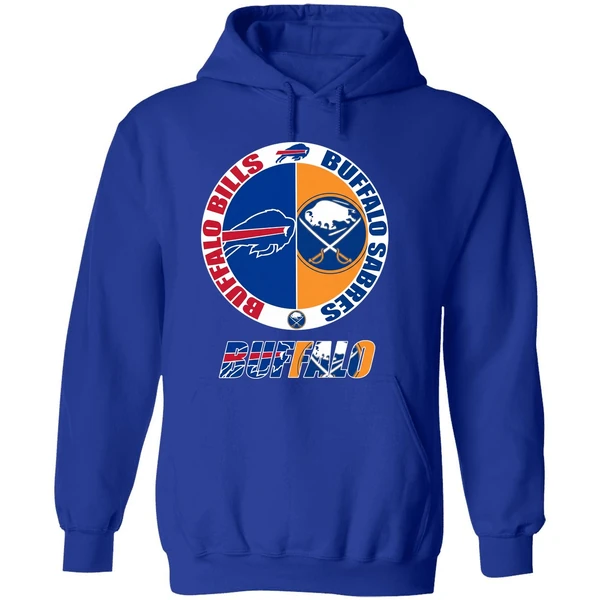 Buffalo Bills And Buffalo Sabres Logo Hoodie - Image 7