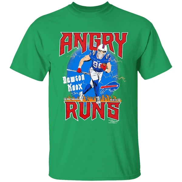 Buffalo Bills Football Dawson Knox Player Angry Runs Good Morning Football Shirt - Image 2