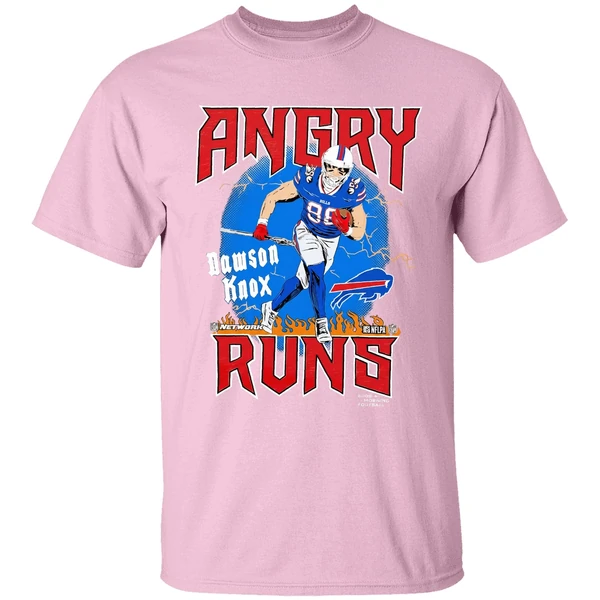 buffalo bills football dawson knox player angry runs good morning football shirt lightpink