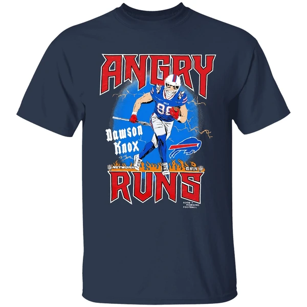 Buffalo Bills Football Dawson Knox Player Angry Runs Good Morning Football Shirt - Image 5