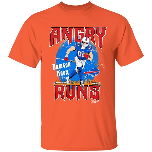 Buffalo Bills Football Dawson Knox Player Angry Runs Good Morning Football Shirt - Image 6