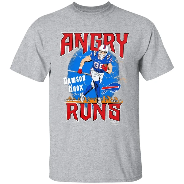 Buffalo Bills Football Dawson Knox Player Angry Runs Good Morning Football Shirt - Image 9