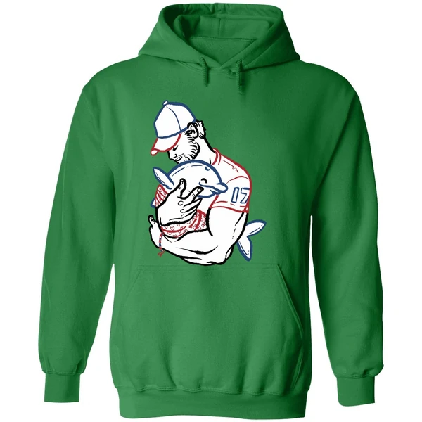Buffalo Bills Josh Allen Hug Dolphin I Love You Dad Hoodie - Image 2