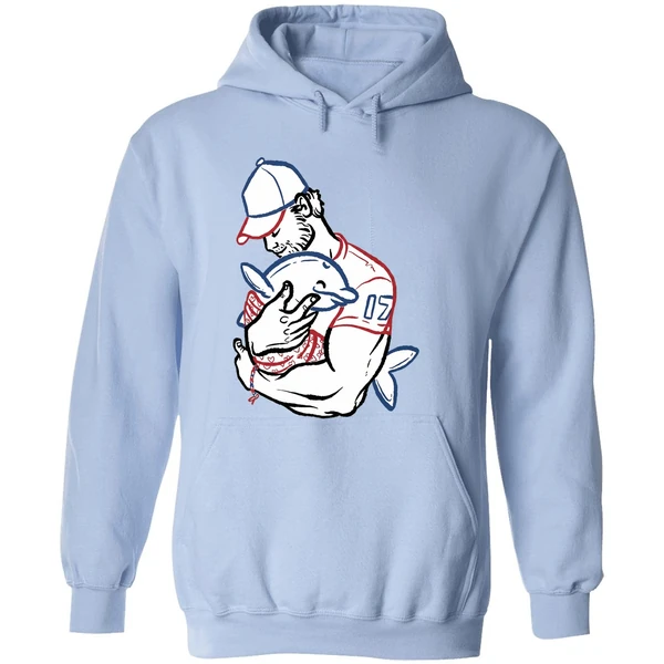 Buffalo Bills Josh Allen Hug Dolphin I Love You Dad Hoodie - Image 4
