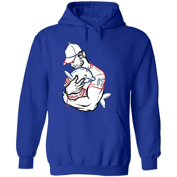 Buffalo Bills Josh Allen Hug Dolphin I Love You Dad Hoodie - Image 7