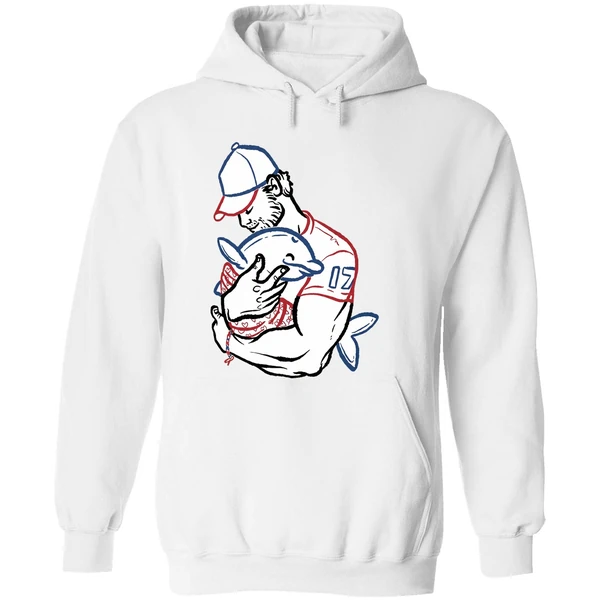 Buffalo Bills Josh Allen Hug Dolphin I Love You Dad Hoodie - Image 8