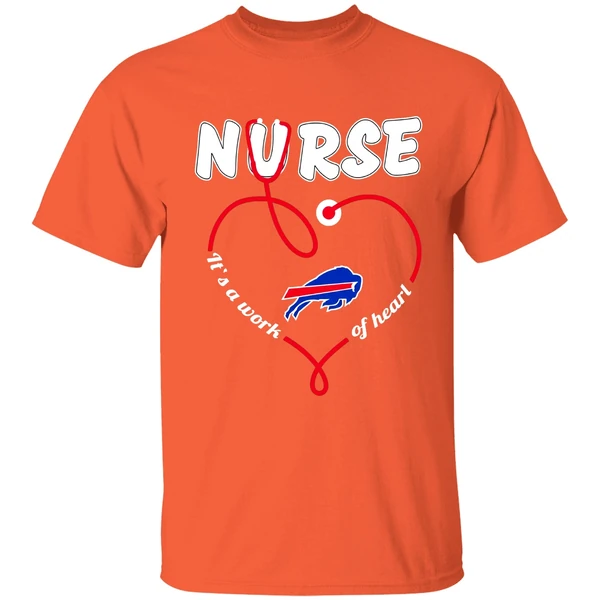 Buffalo Bills Nurse Its A Work Of Heart Stethoscope Shirt - Image 6