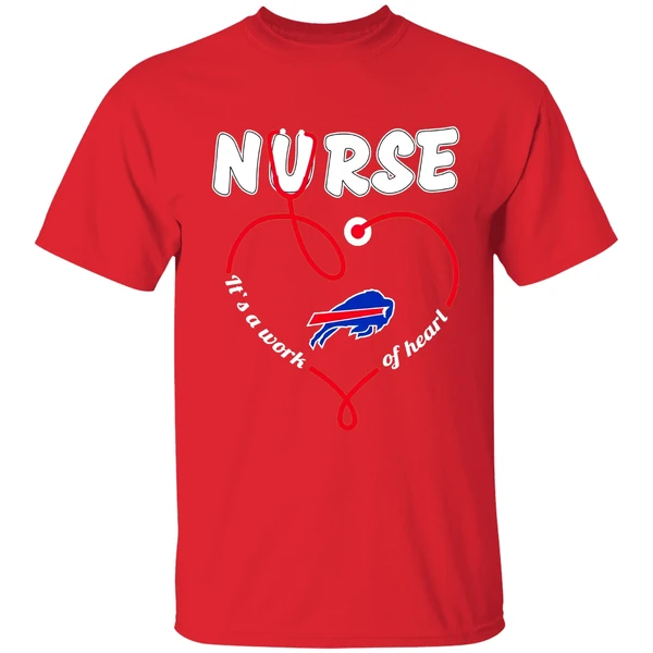 Buffalo Bills Nurse Its A Work Of Heart Stethoscope Shirt - Image 7