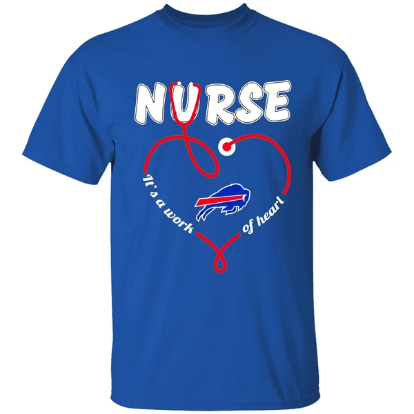 Buffalo Bills Nurse Its A Work Of Heart Stethoscope Shirt - Image 8