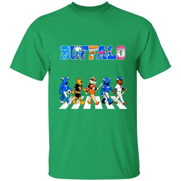Buffalo Mascots Sports Teams Abbey Road Shirt - Image 2