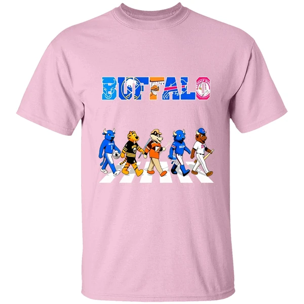 Buffalo Mascots Sports Teams Abbey Road Shirt - Image 3